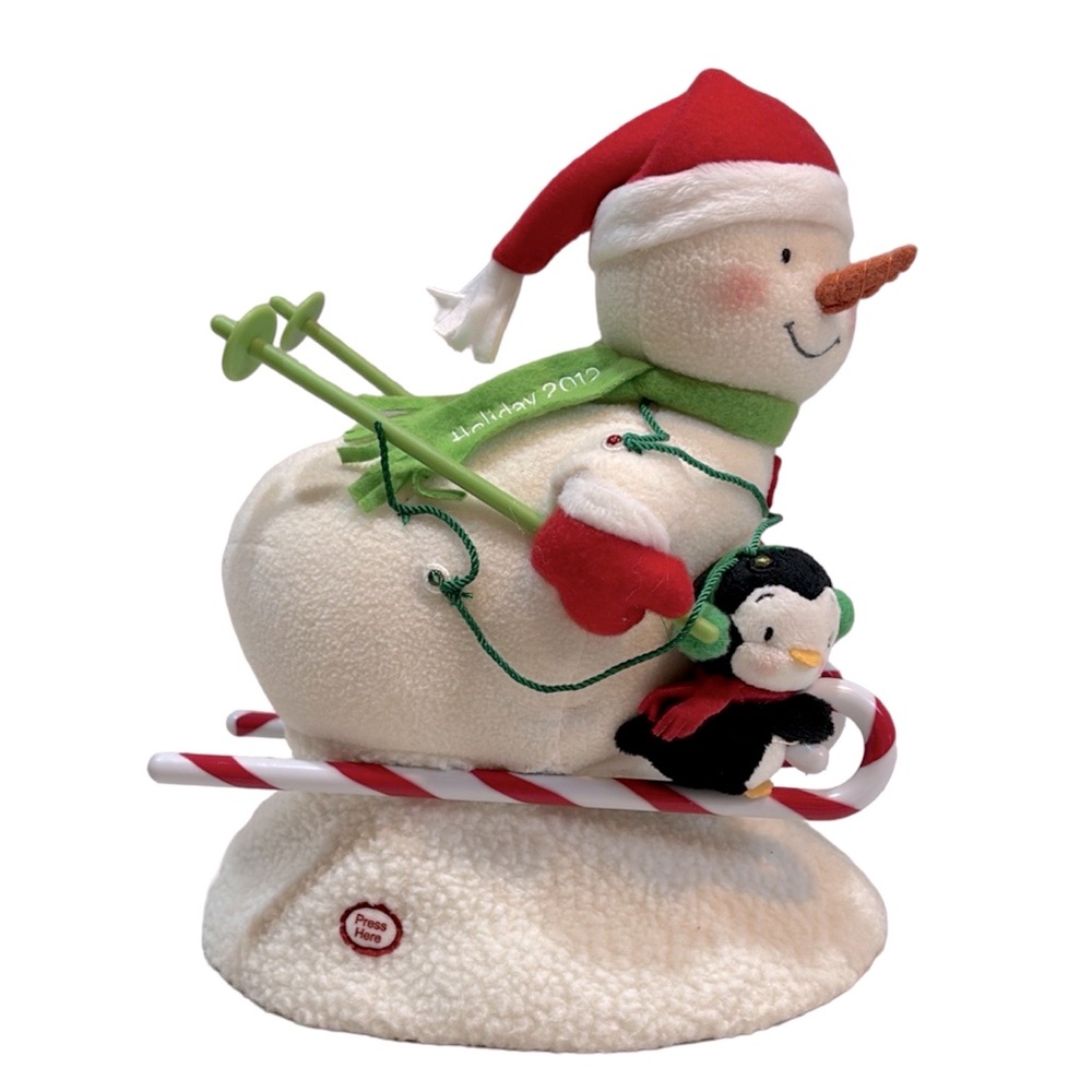 Hallmark Jingle Pals 2012 Snowman‎ & Penguin Ski Plush Animated Musical